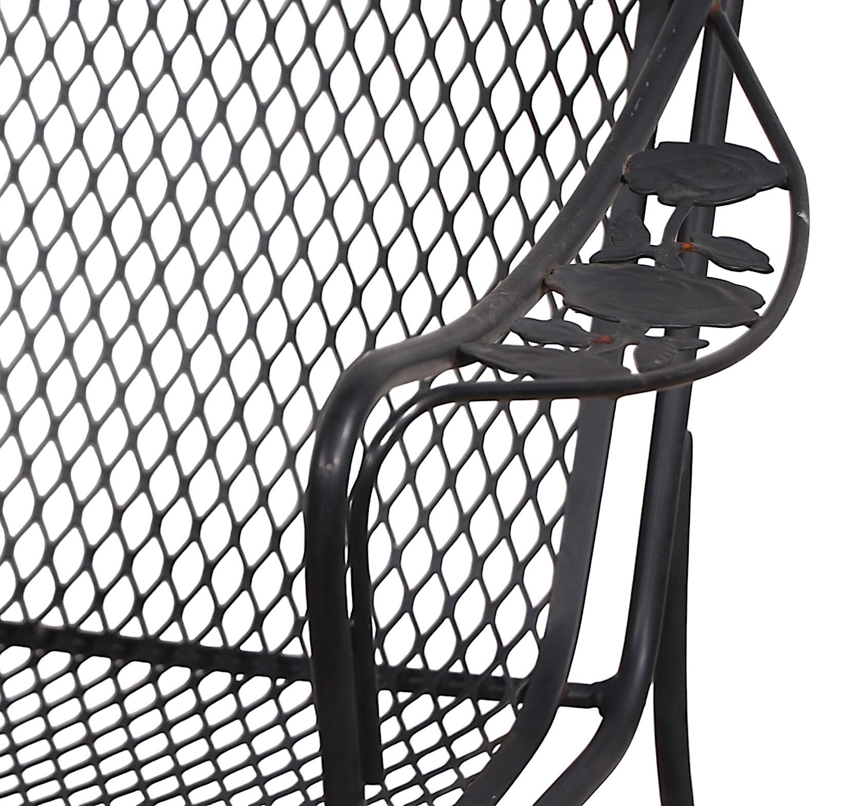 Ensemble de 4 chaises de salle à manger en fer forgé pour jardin, patio et poolside Meadowcraft Briarwood en vente 3