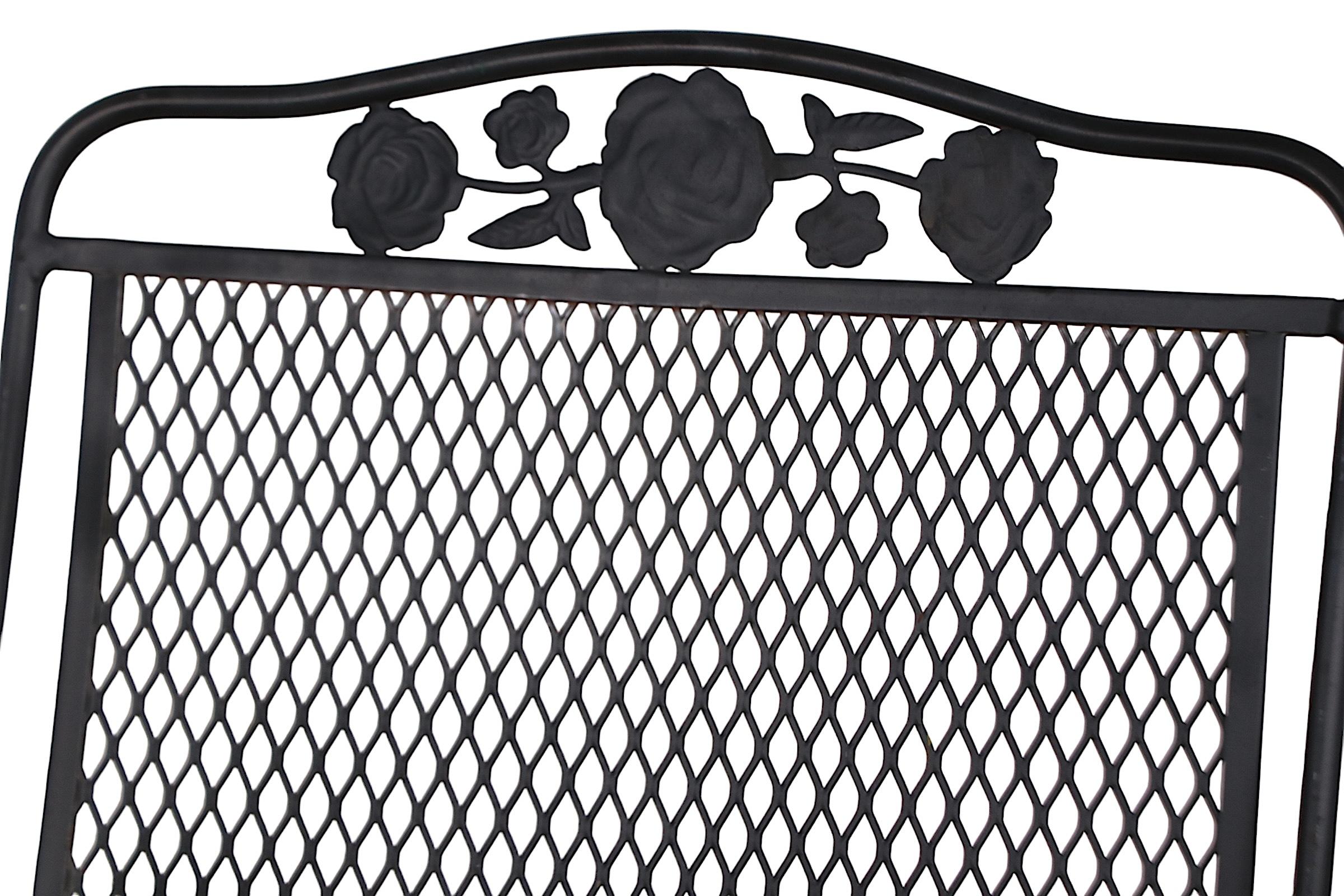Ensemble de 4 chaises de salle à manger en fer forgé pour jardin, patio et poolside Meadowcraft Briarwood en vente 4