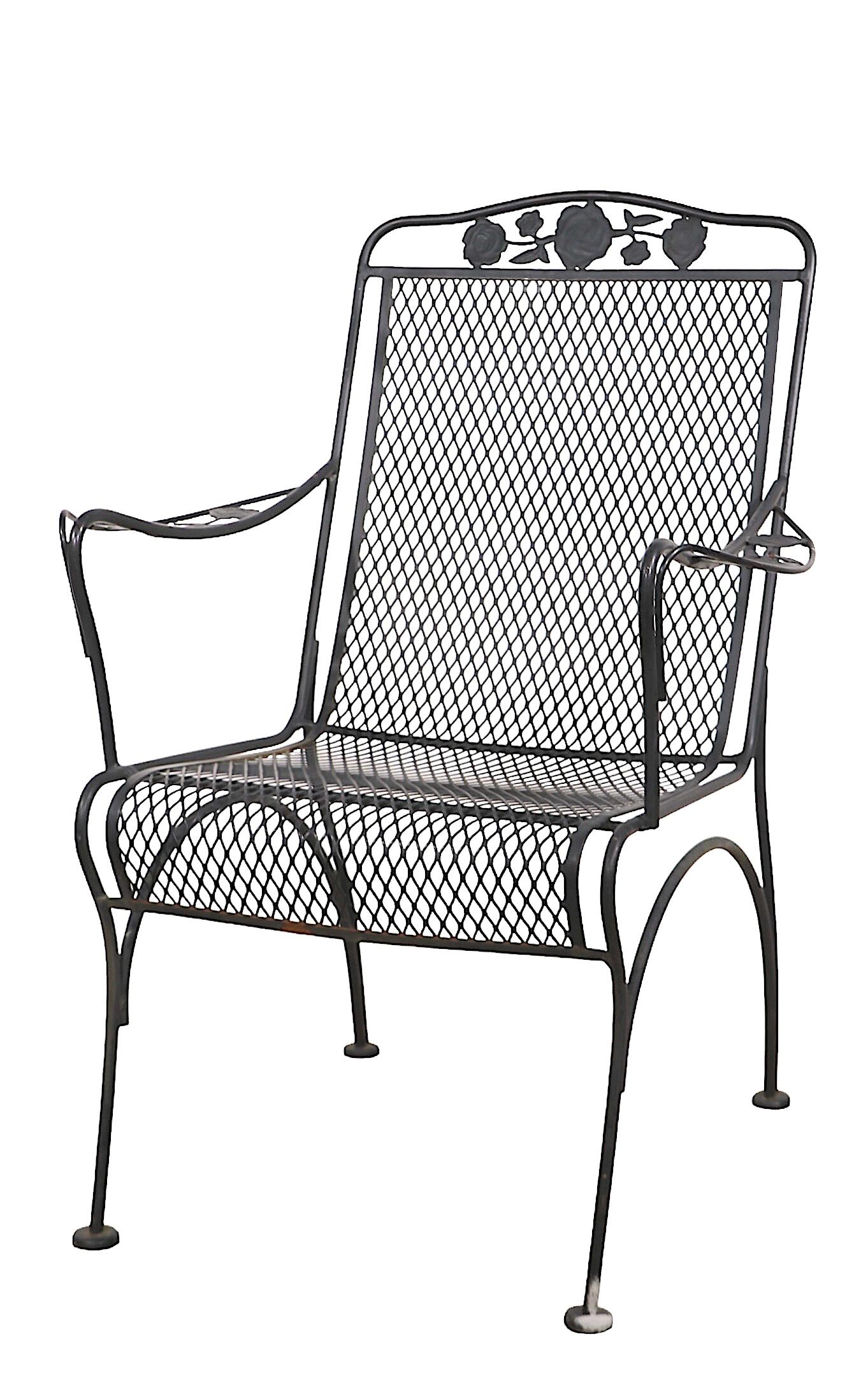 Ensemble de 4 chaises de salle à manger en fer forgé pour jardin, patio et poolside Meadowcraft Briarwood en vente 5