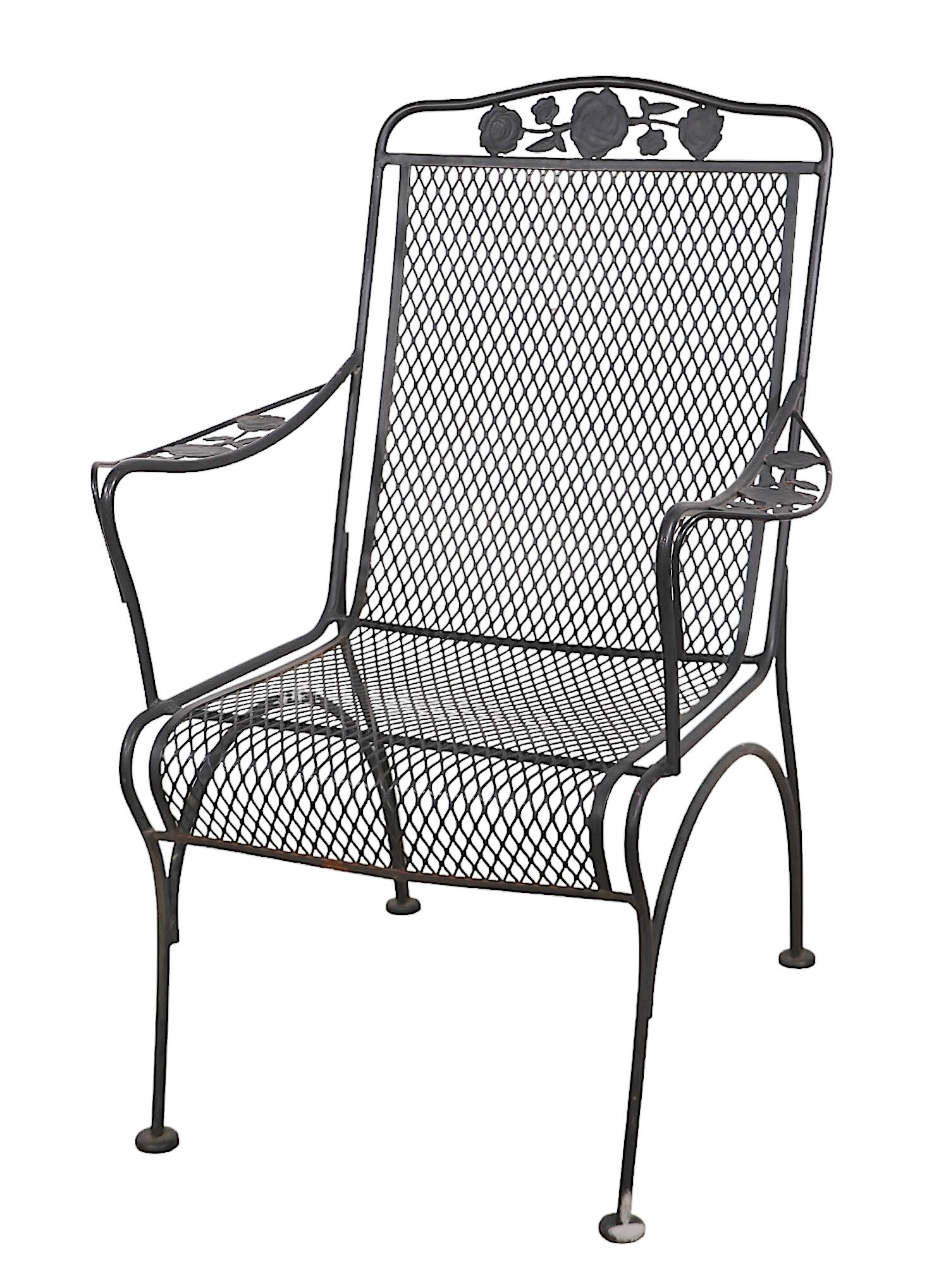 Ensemble de 4 chaises de salle à manger en fer forgé pour jardin, patio et poolside Meadowcraft Briarwood en vente 6