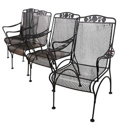 Juego de 4 Sillas de Comedor de Hierro Forjado para Patio de Jardín y Piscina Meadowcraft Briarwood