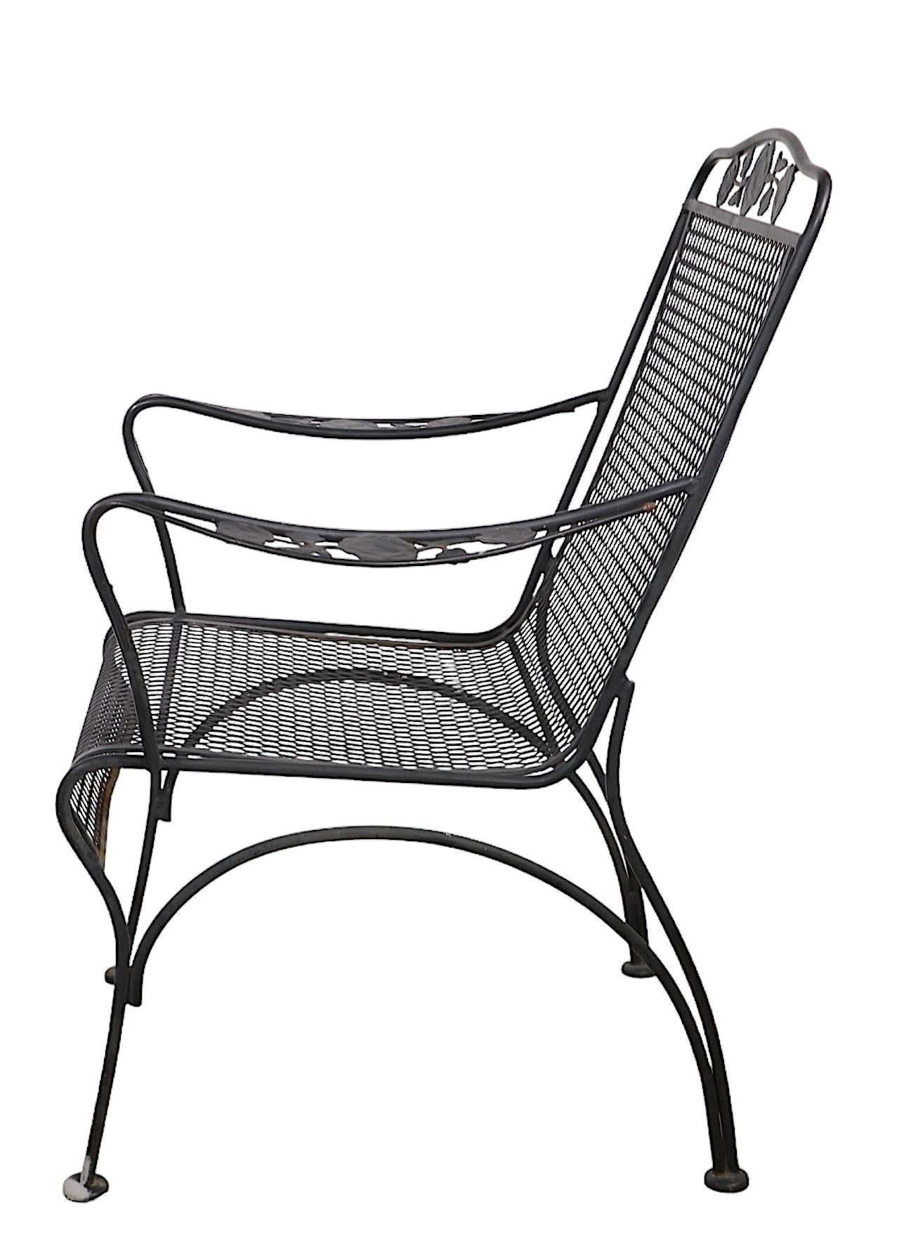 Ensemble de 4 chaises de salle à manger en fer forgé pour jardin, patio et poolside Meadowcraft Briarwood en vente 1