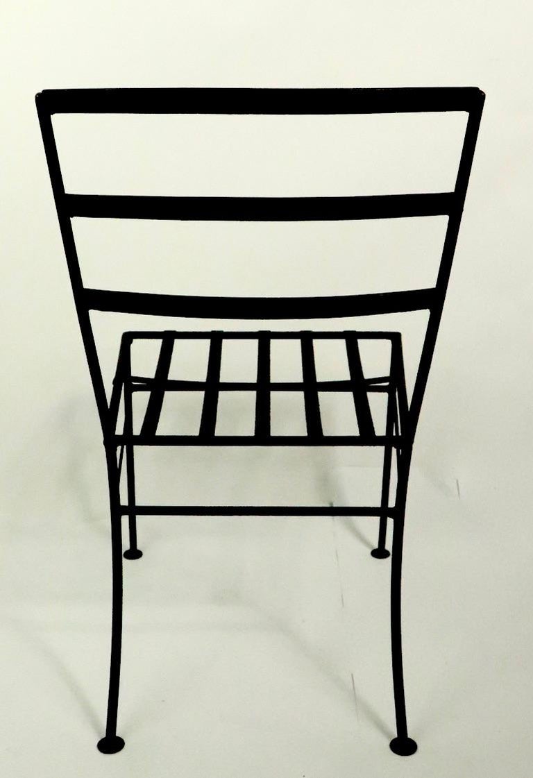 Set of 4 Wrought Iron Patio Dining Chairs After Nelson for Arbuk For Sale 4