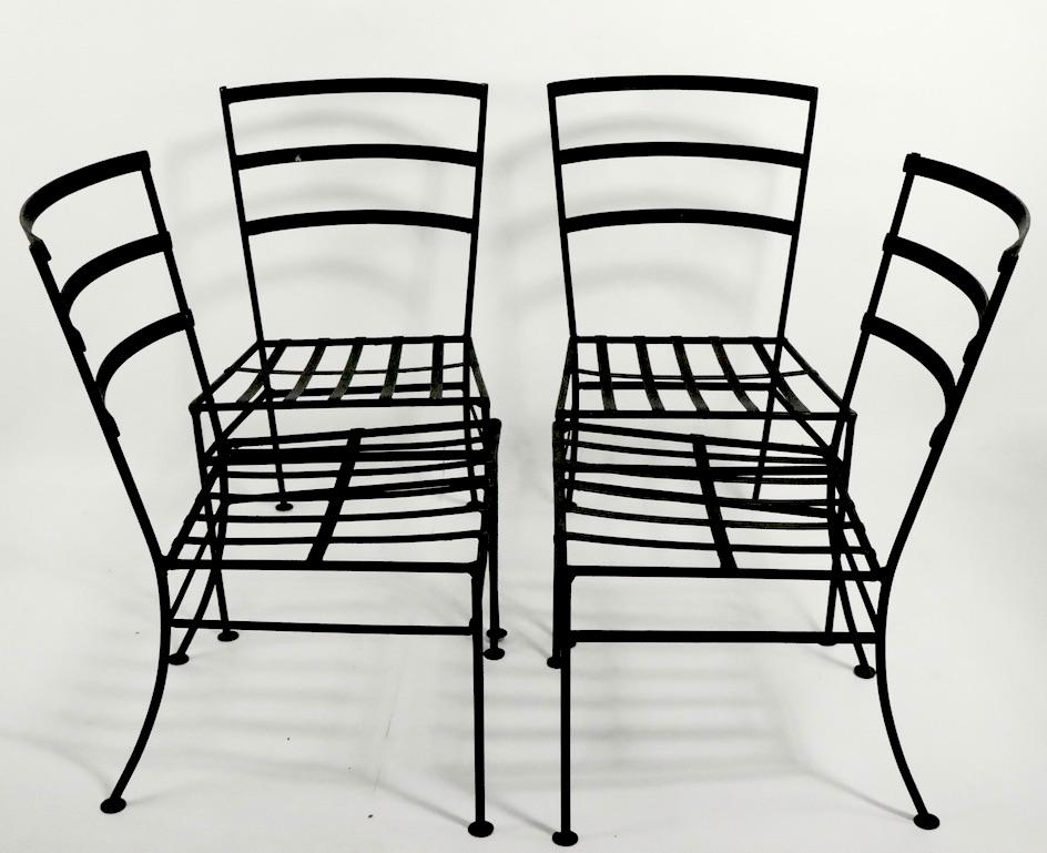 Set of 4 Wrought Iron Patio Dining Chairs After Nelson for Arbuk 5