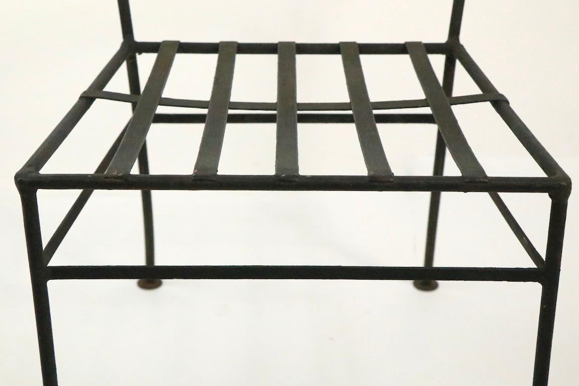 American Set of 4 Wrought Iron Patio Dining Chairs After Nelson for Arbuk
