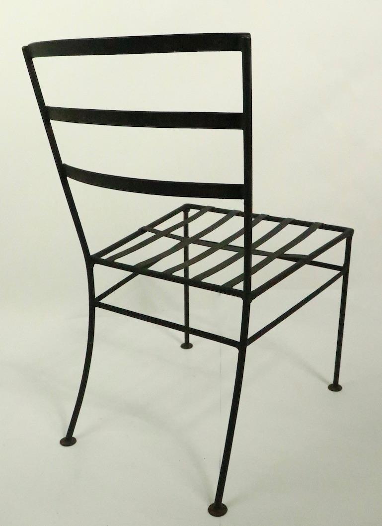Set of 4 Wrought Iron Patio Dining Chairs After Nelson for Arbuk 2