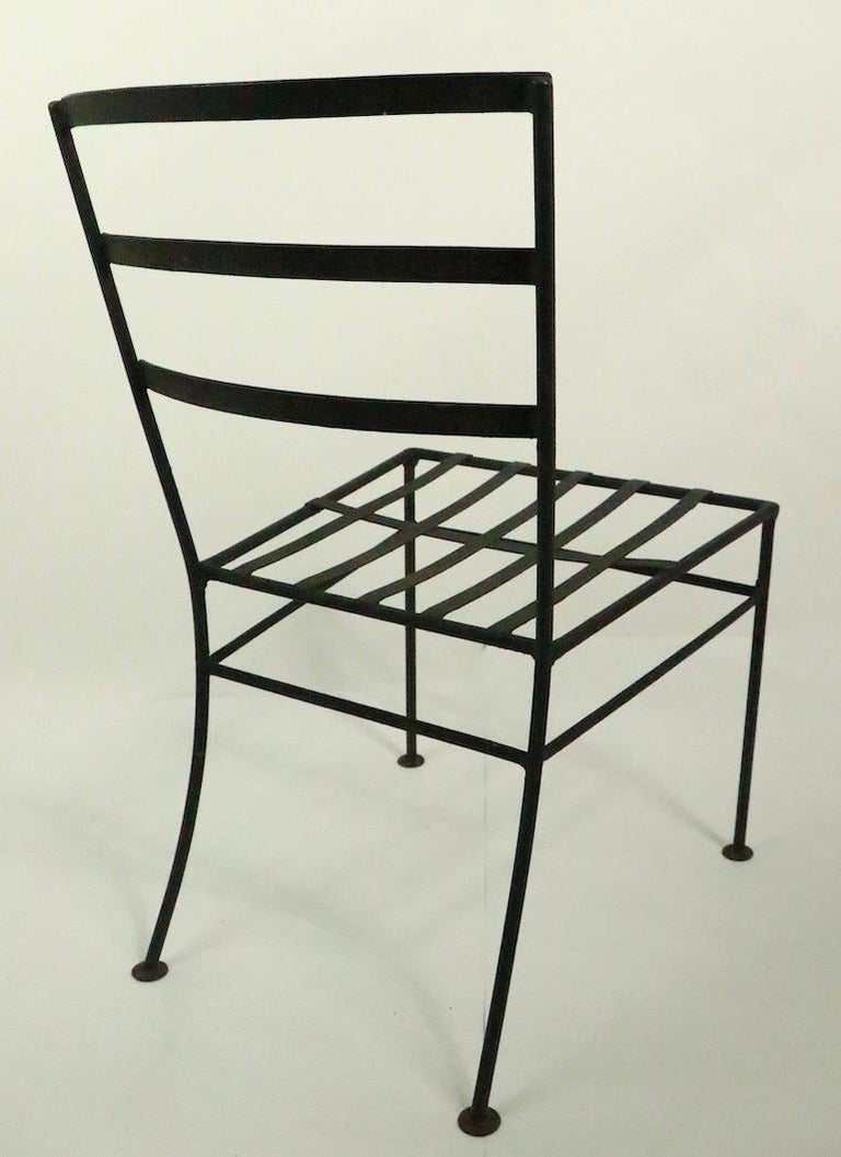 Set of 4 Wrought Iron Patio Dining Chairs After Nelson for Arbuk For Sale 3