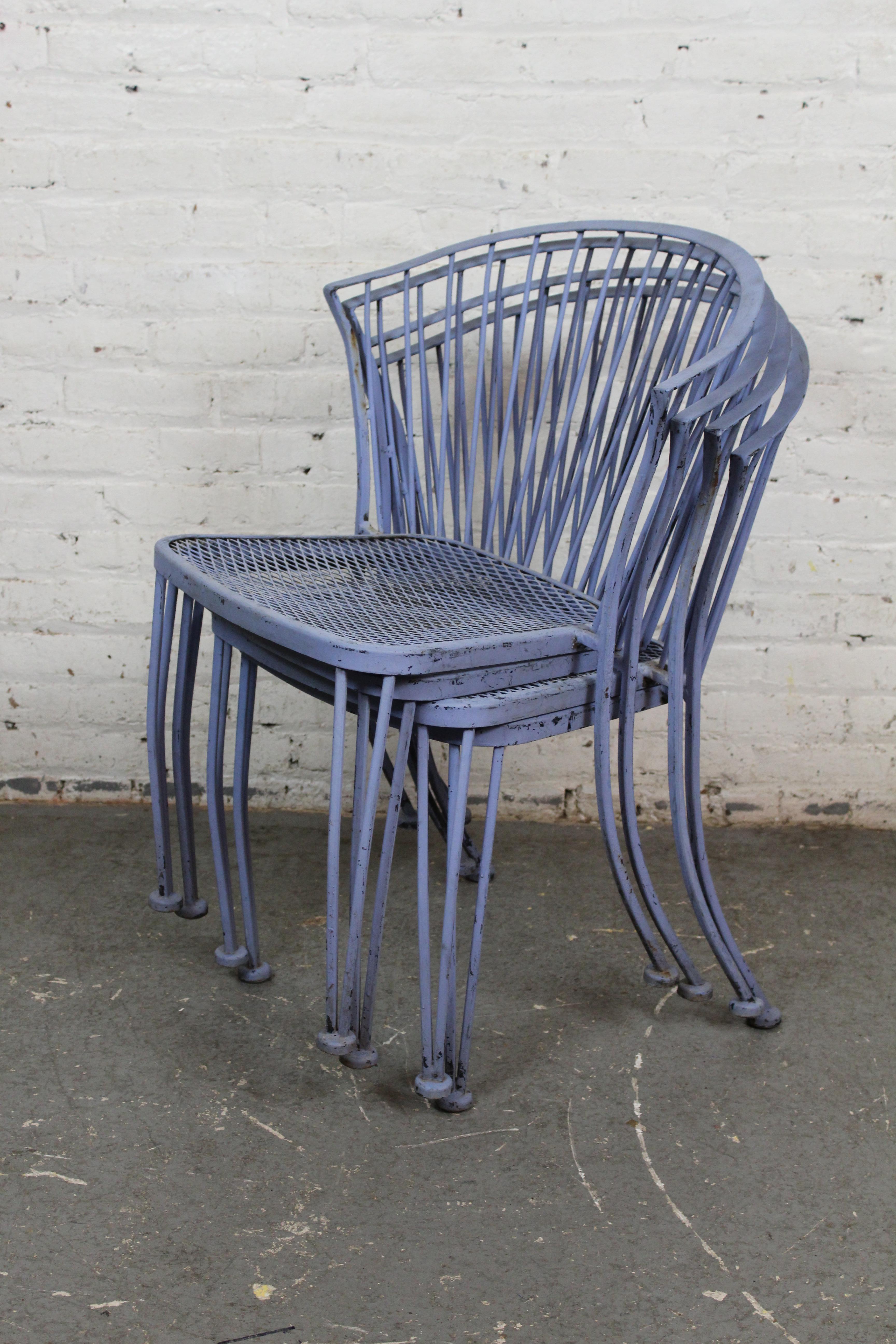 Set of 4 Wrought Iron 