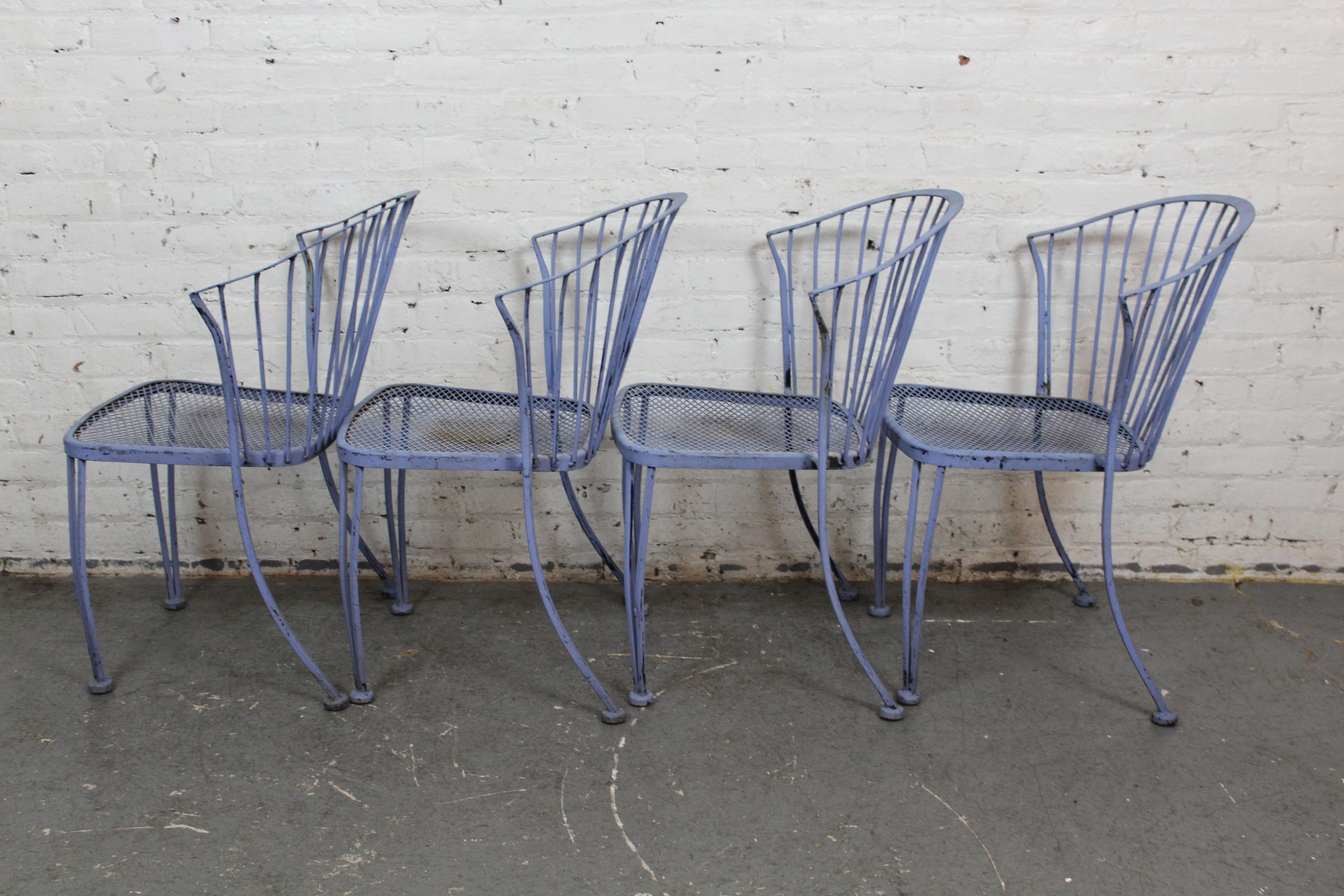 American Set of 4 Wrought Iron 