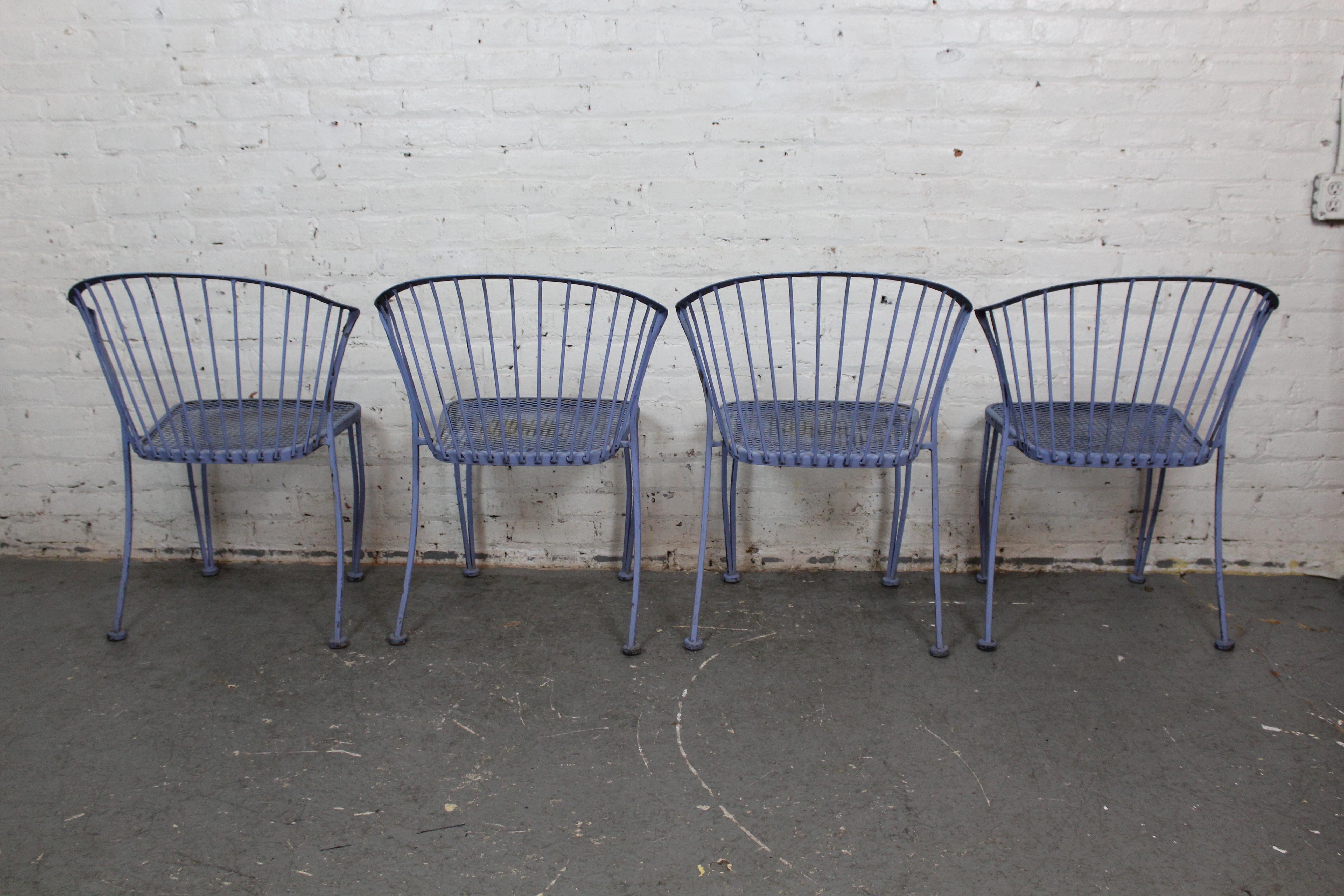 Set of 4 Wrought Iron 