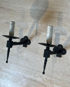 Set of 4 Wrought Iron Wall Lights, circa 1940