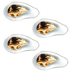 Set of 4 x Indulge nº3 + nº1 / Gold / Side Dishes, Handmade Porcelain Tableware