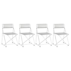 Set of 4 X-Line Indoor Chairs Chromed Base & Seat/Back by Niels Jørgen Haugesen