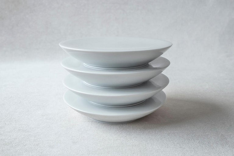 Set of 4 x Ovum Nº10 / White / High Side Dish, Handmade Porcelain