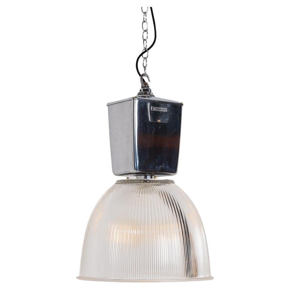 4er Set - XL Vintage Industrial Prismatic Glass Factory Lights von Holophane