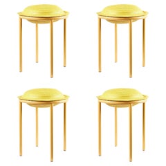 Set of 4 Yellow Cana Stool by Pauline Deltour