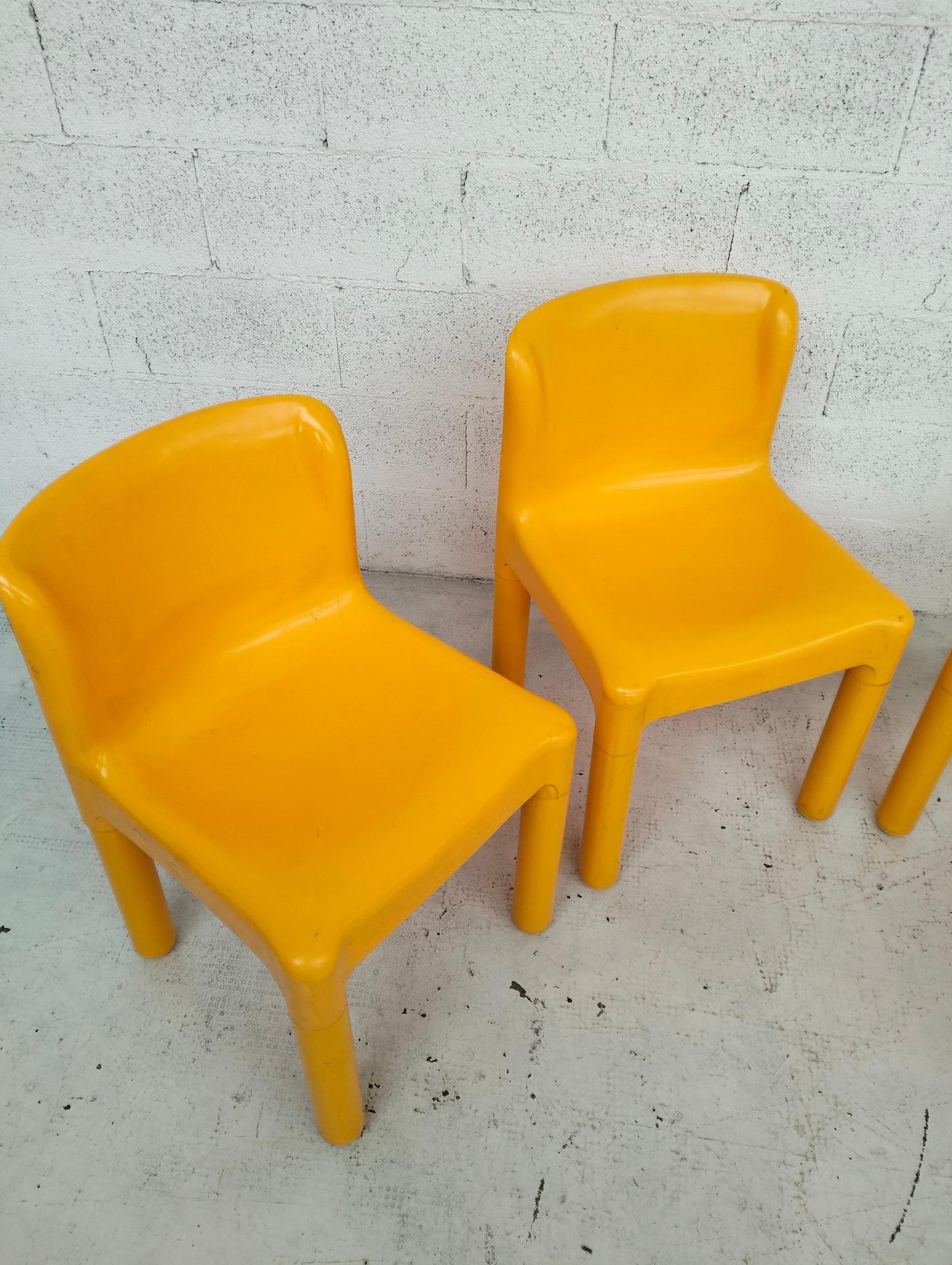 Italiano Set di 4 sedie gialle 
