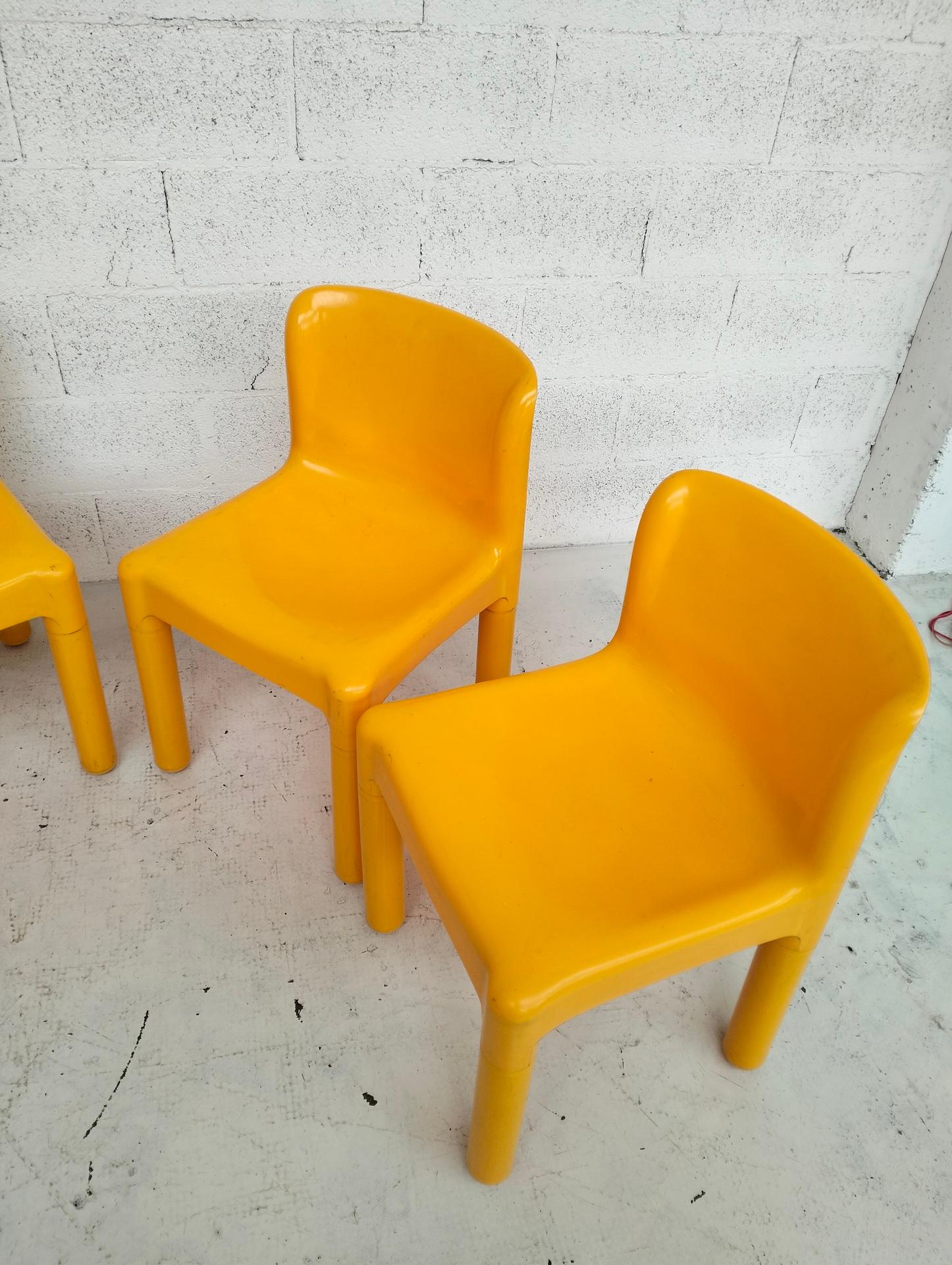 Set di 4 sedie gialle 