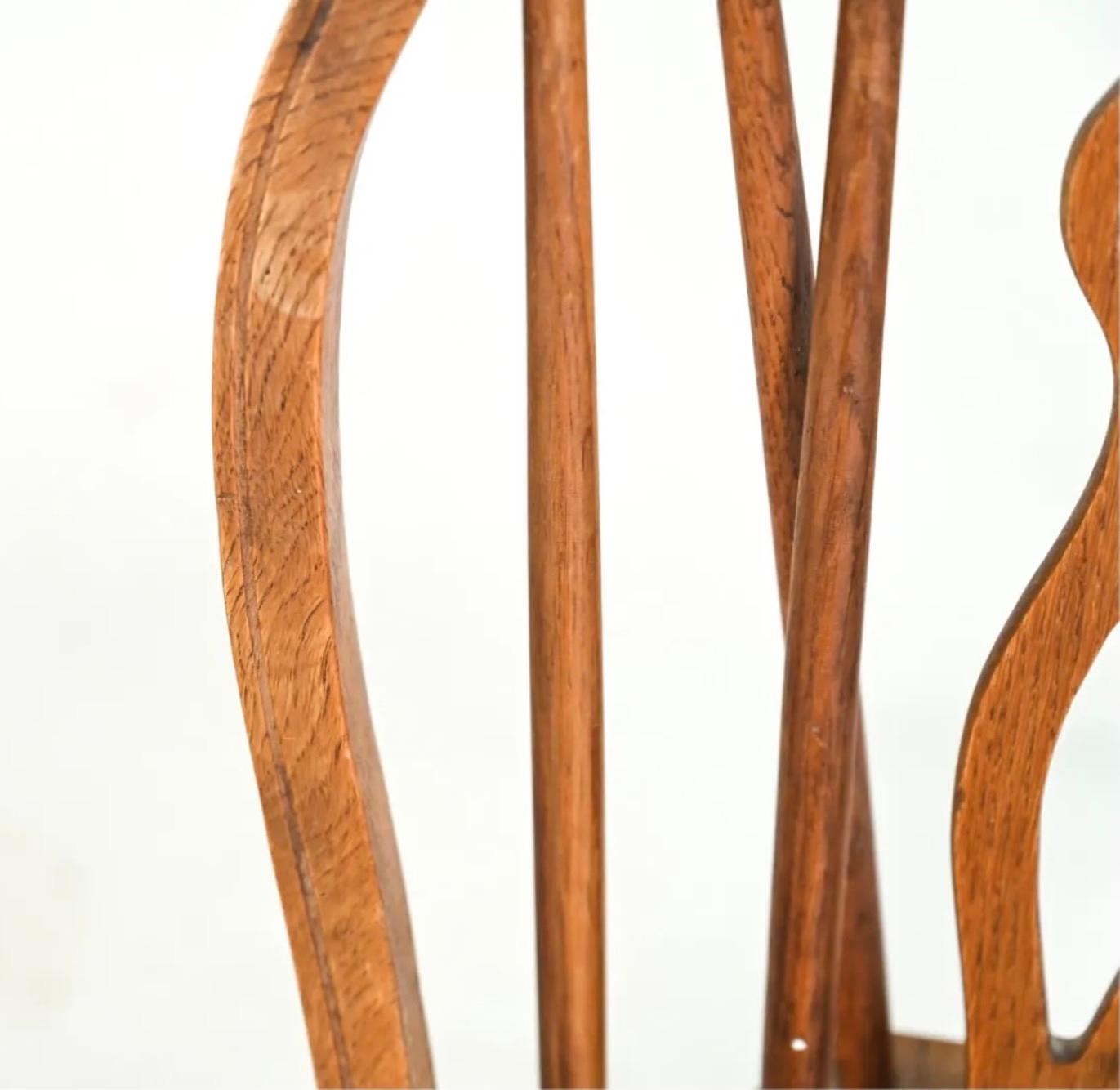 20th Century Set of 4 Yew Wood Windsor Style Dining Side Chairs For Sale