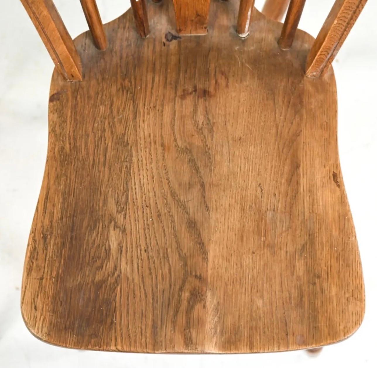 Set of 4 Yew Wood Windsor Style Dining Side Chairs For Sale 2