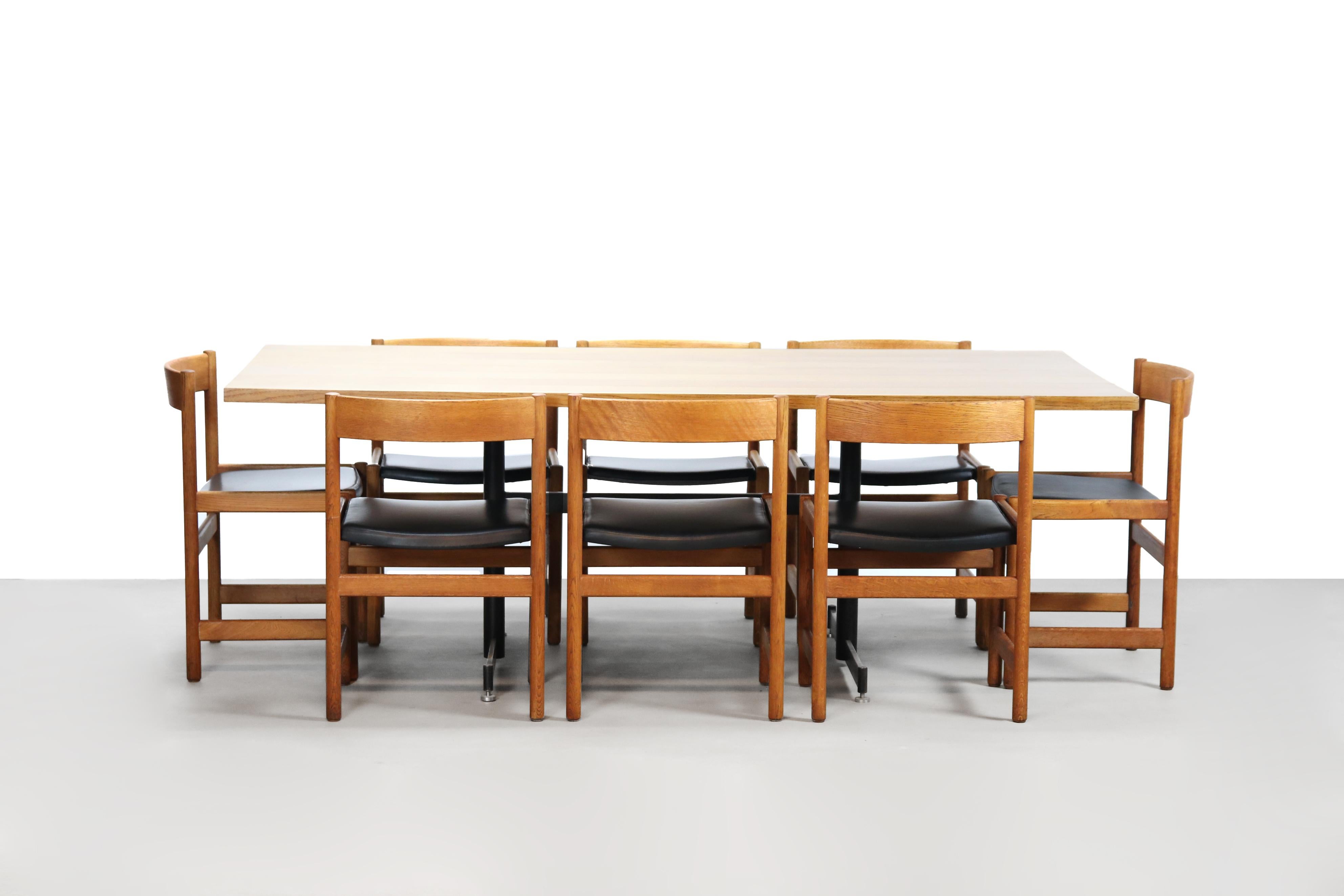 20th Century Set of 4 Yngvar Sandström Dining Room Chairs in Solid Oak by Nordiska Kompaniet