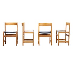 Set of 4 Yngvar Sandström Dining Room Chairs in Solid Oak by Nordiska Kompaniet