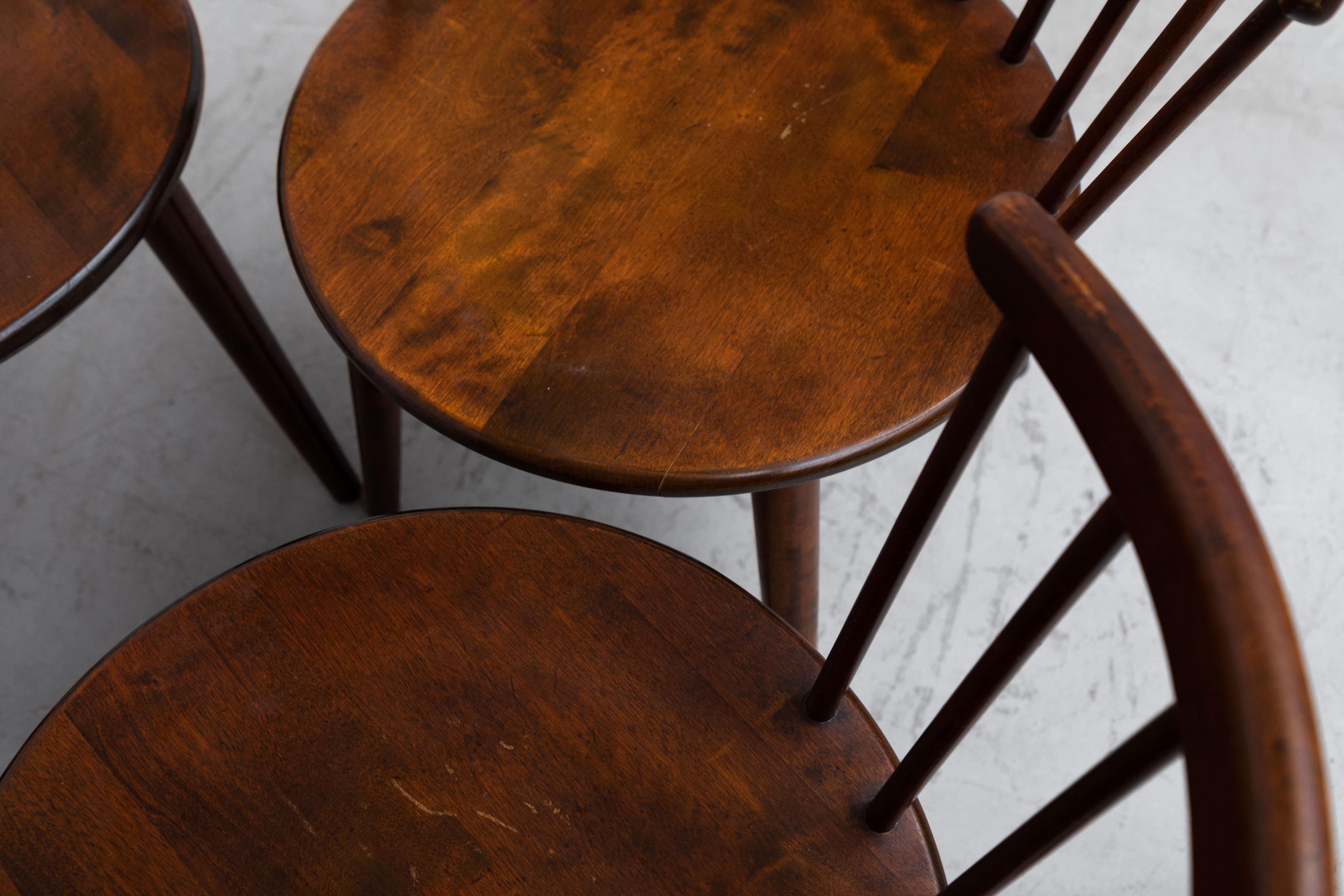 Set of 4 Yngve Ekstrom for Nesto V9 Spindle Back Chairs 4