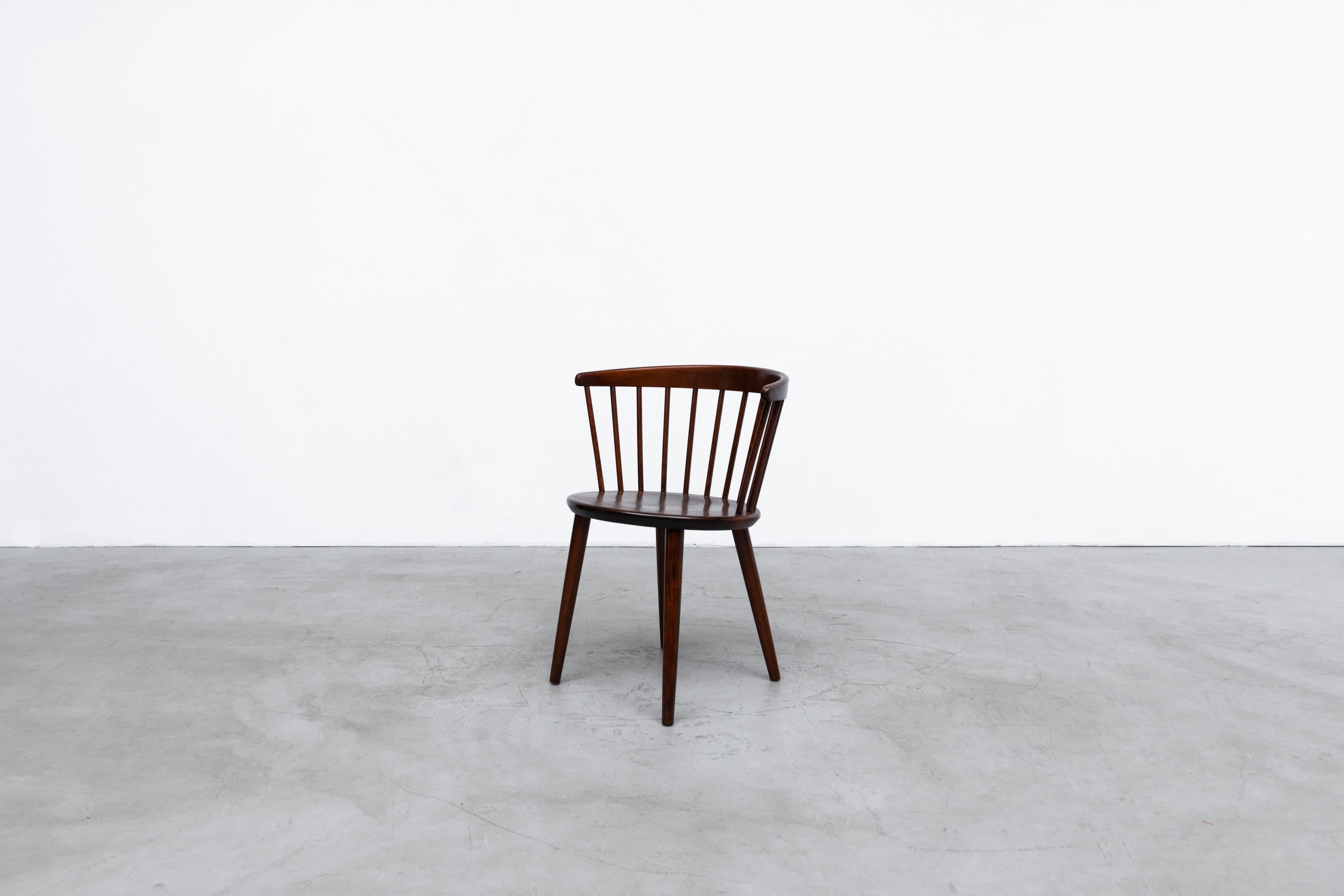Mid-Century Modern Set of 4 Yngve Ekstrom for Nesto V9 Spindle Back Chairs