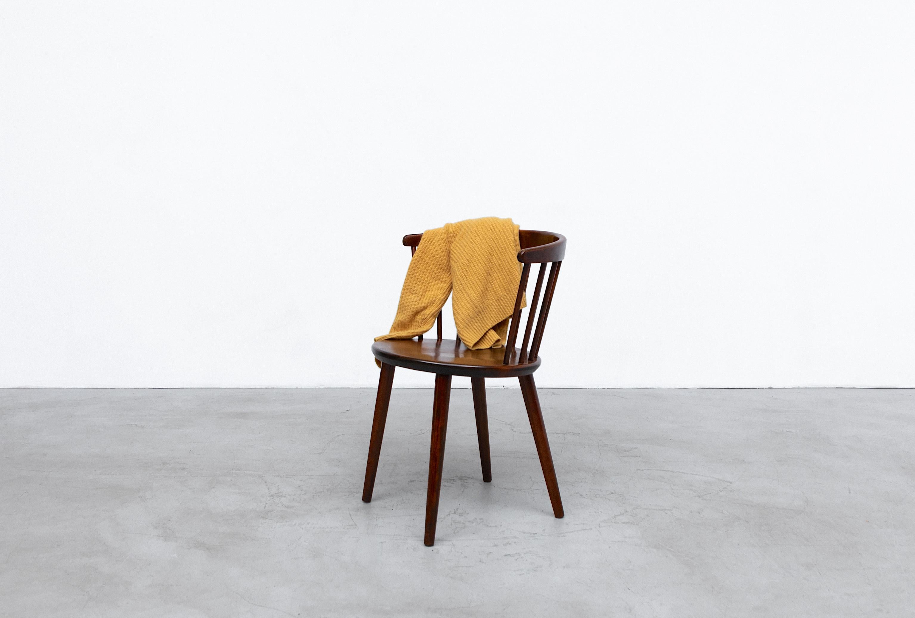 Wood Set of 4 Yngve Ekstrom for Nesto V9 Spindle Back Chairs