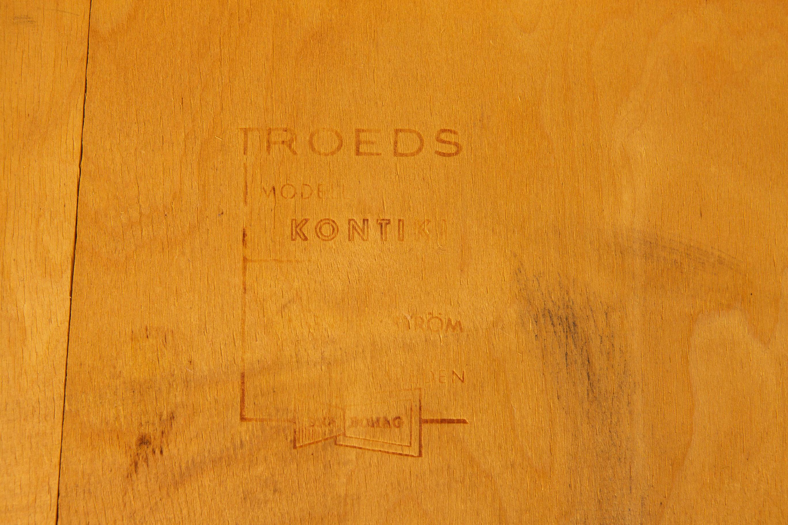 Set of 4 Yngve Ekström Kontiki Chairs  1960s Swedish Teak  Hugo Troeds mediados del siglo XX en venta