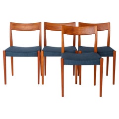 Set of 4 Yngve Ekström Kontiki Chairs  1960s Swedish Teak  Hugo Troeds