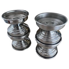 Set of 40 Italian Polished Aluminum Candlesticks, 2020s Contemporary Design Set of 40 Italian Polished Aluminum Candlesticks, 2020s Contemporary Design