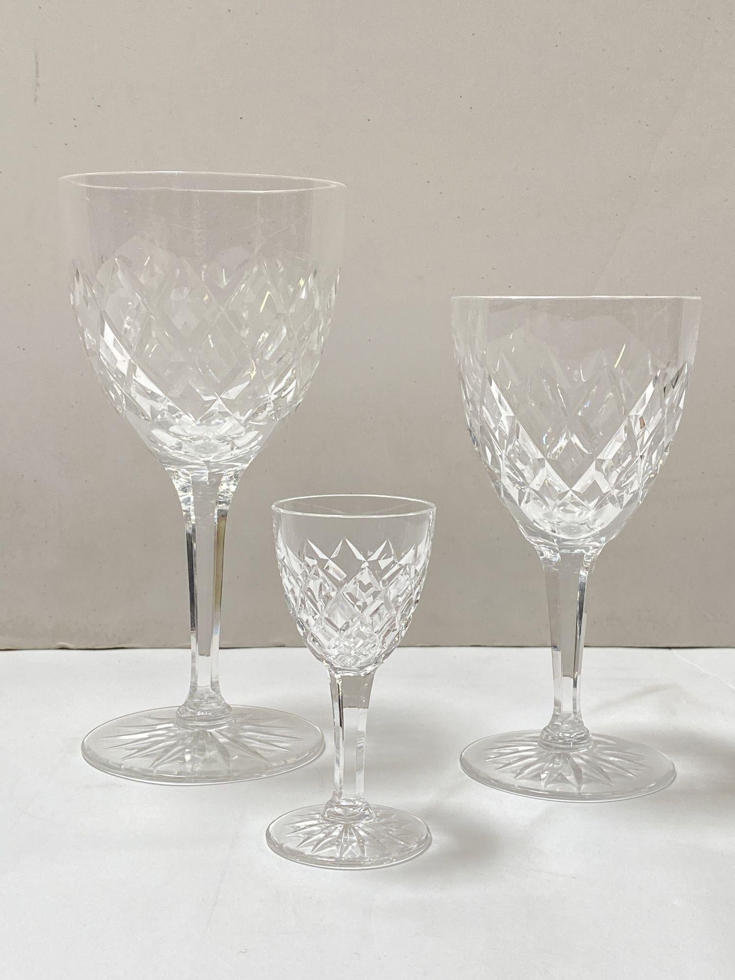 American Set of 40 Pieces Crystal Waterford Goblets For Sale