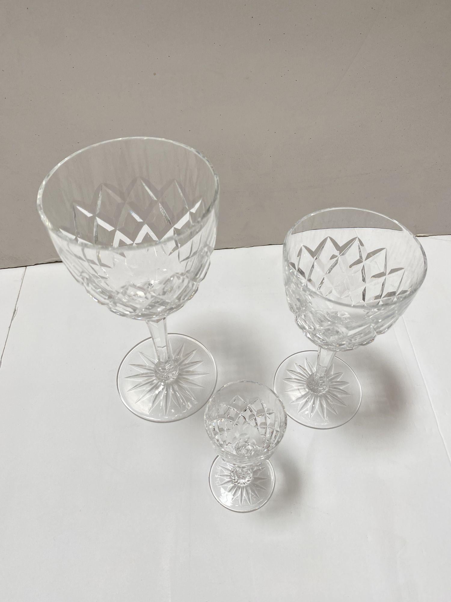 Mid-20th Century Set of 40 Pieces Crystal Waterford Goblets For Sale