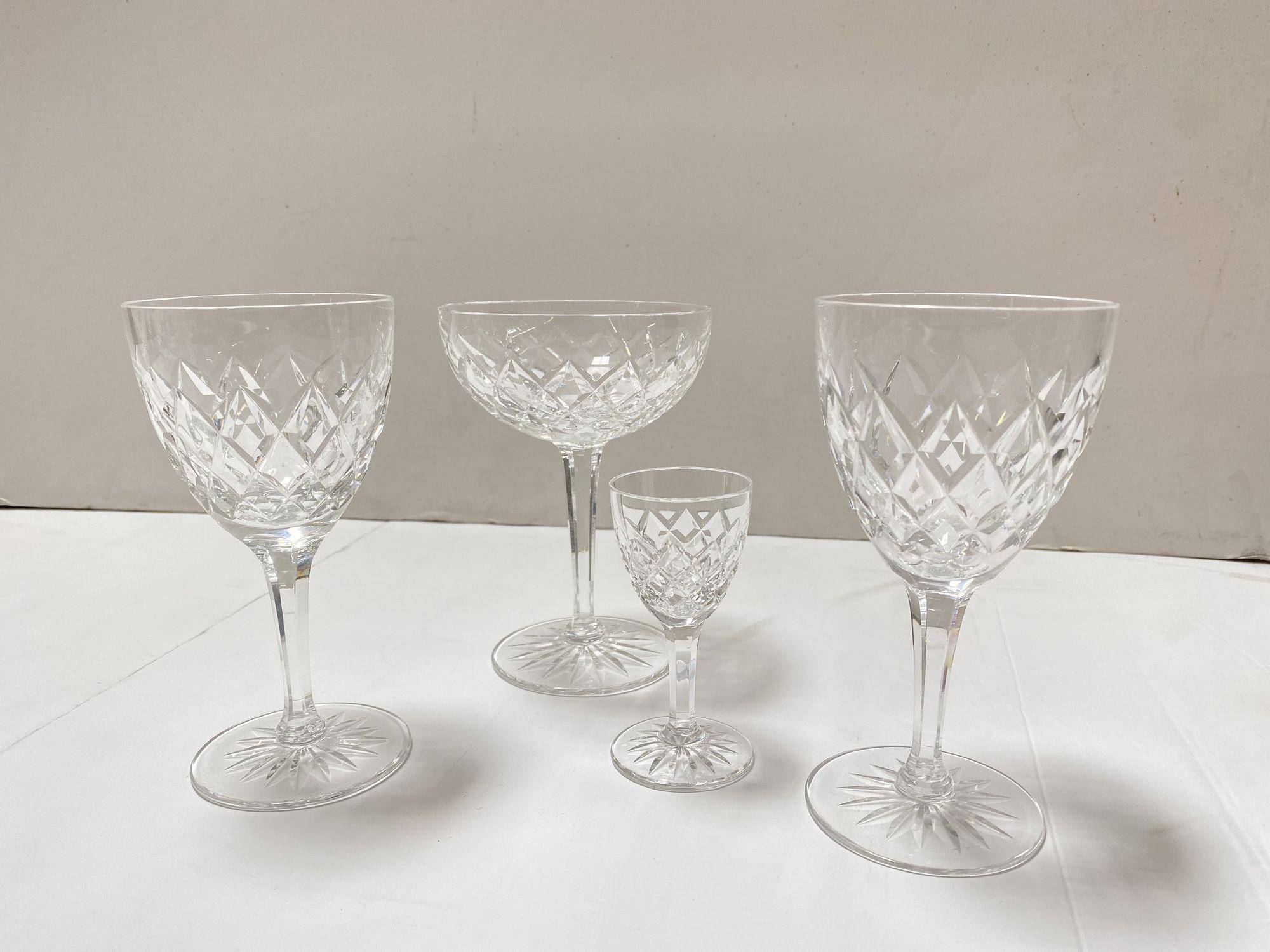 Set of 40 Pieces Crystal Waterford Goblets For Sale 1