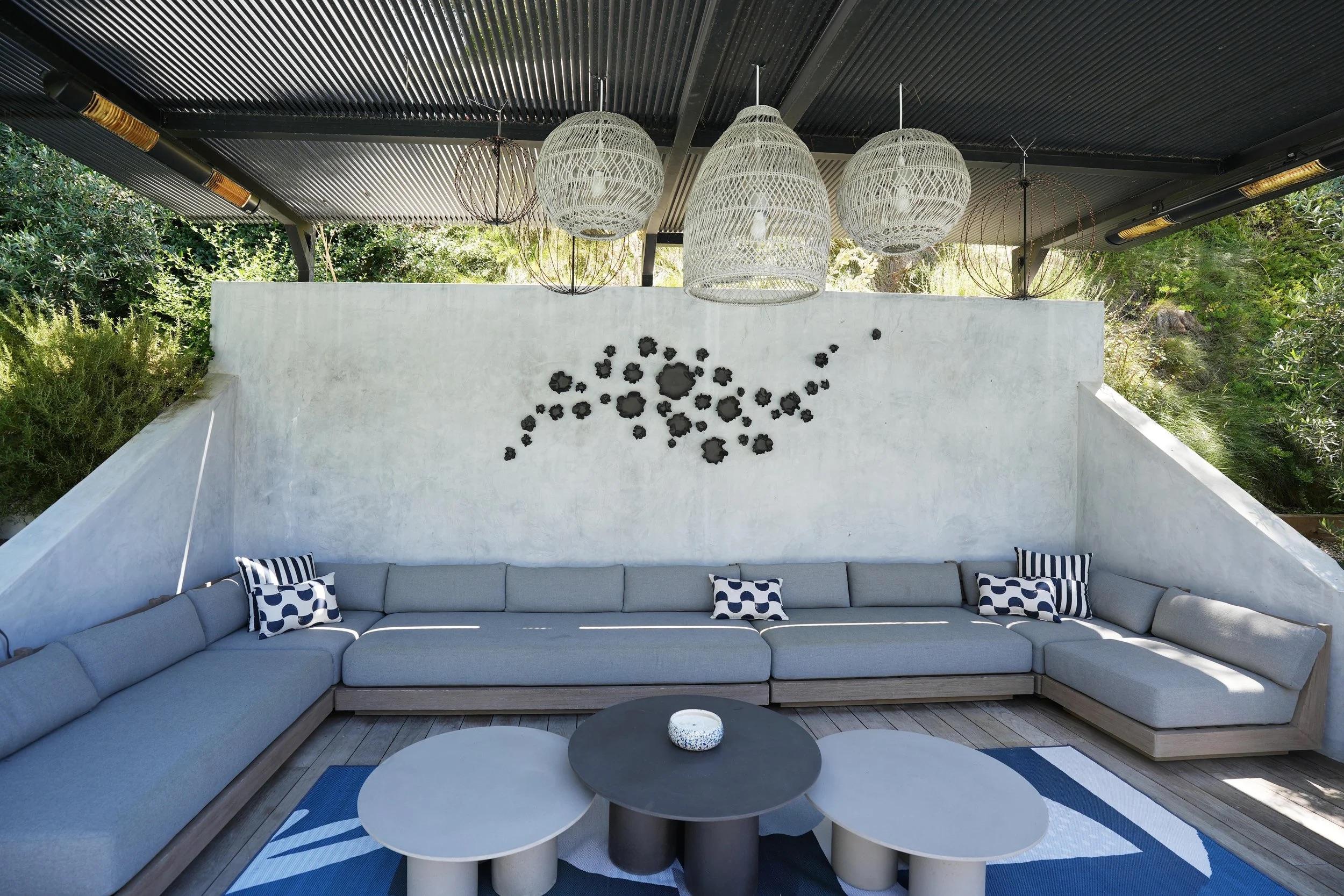 Contemporary Set Of 40 Wall Sculpture in Matte Black Porcelain by Natalya Sevastyanova For Sale