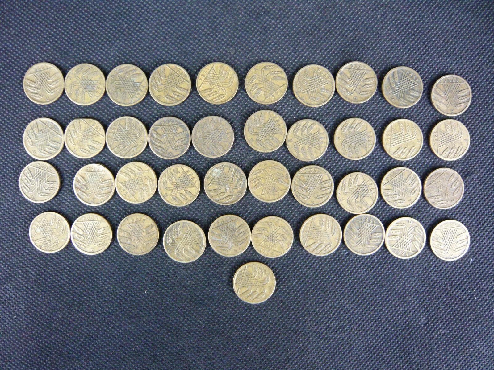 Chinese Set of 41 Course Coins - 5 Rentenpfennig 1923/1924 - Weimar Republic - 1H28 For Sale