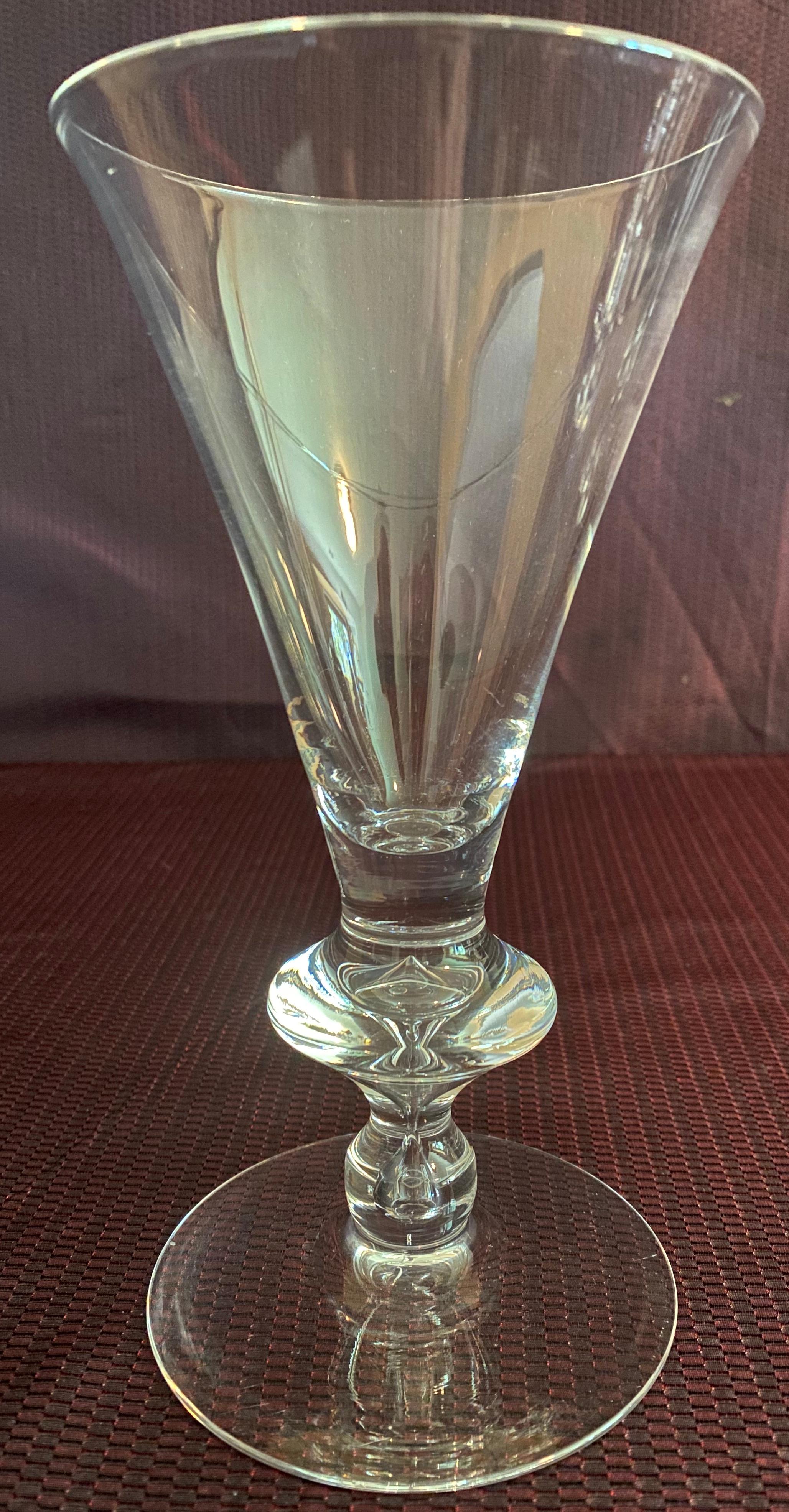 Crystal Set of 42 Signed Steuben Glasses, Sidney Waugh, 1930s