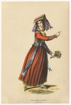 Set of 44 Antique Costume Prints by Wahlen (1843)