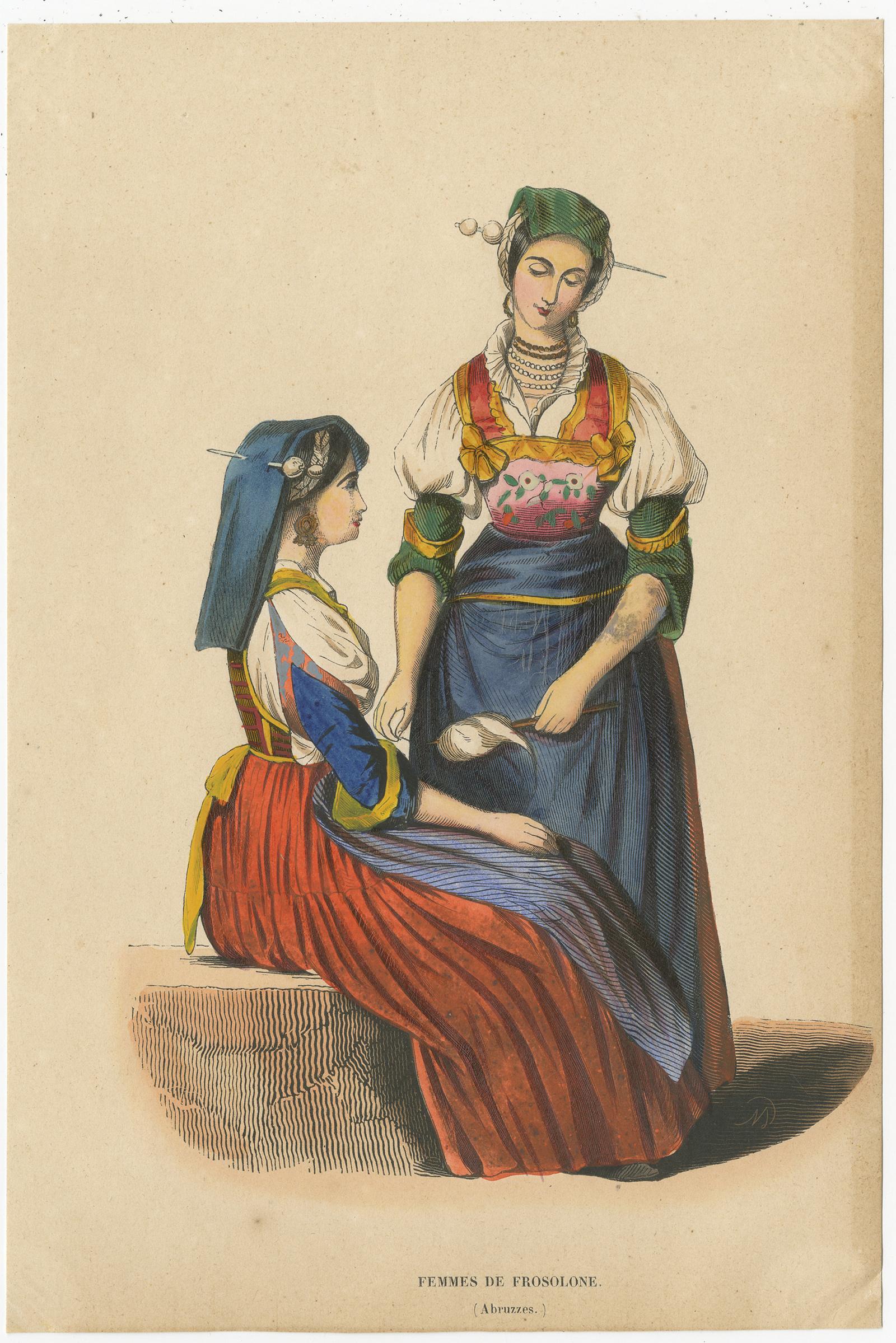 Set of 44 Antique Costume Prints by Wahlen (1843)
