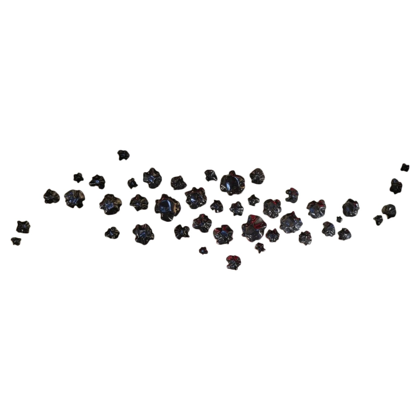 Ensemble de 45 sculptures murales métalliques en porcelaine rustique par Natalya Sevastyanova