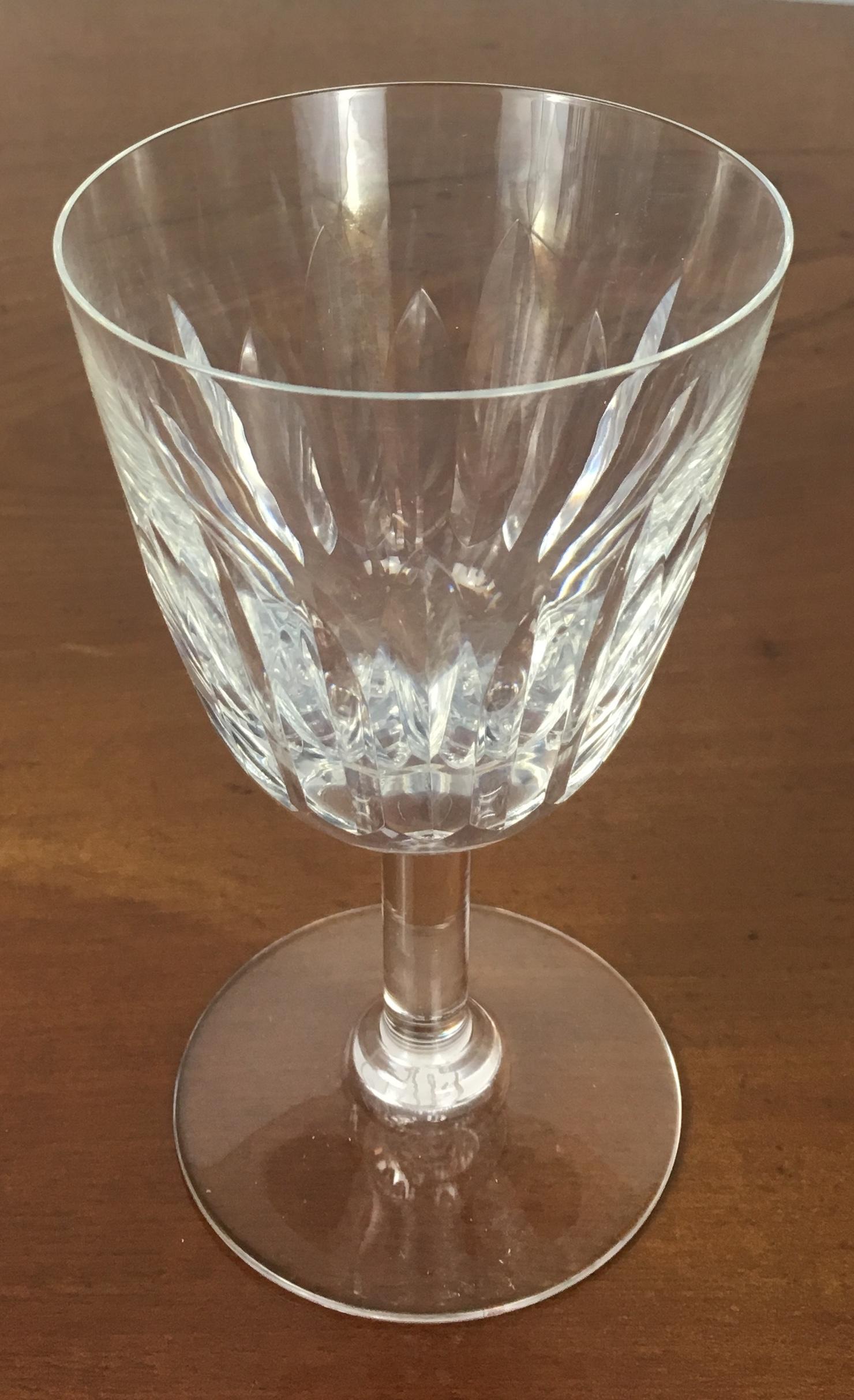 Hand-Crafted Set of 46 Baccarat Crystal 'Verone' Pattern Glasses, circa 1950s