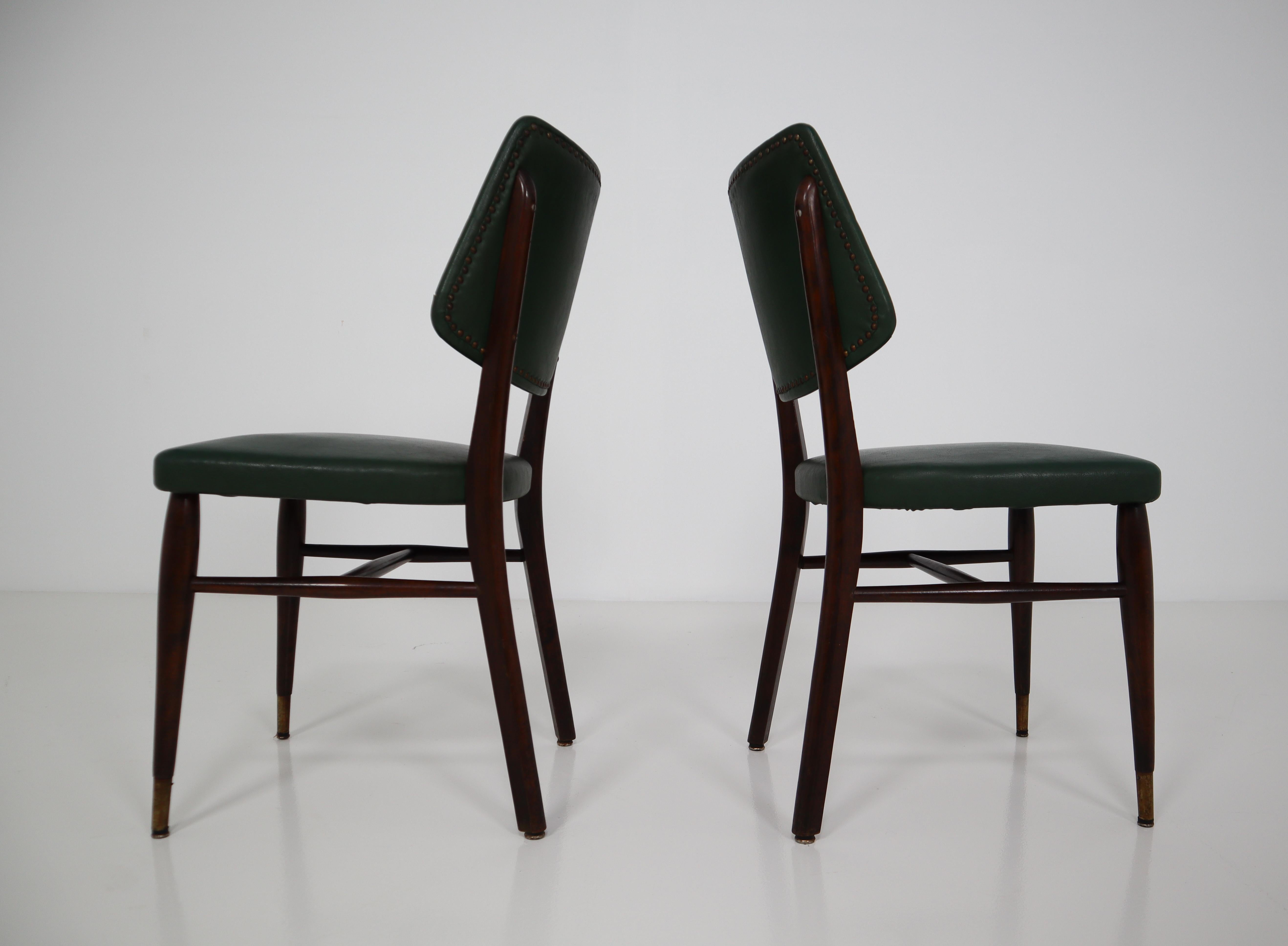 Faux Leather Set of 48 'Cafe de Paris' Bistro Dinning Chairs, France, 1950s
