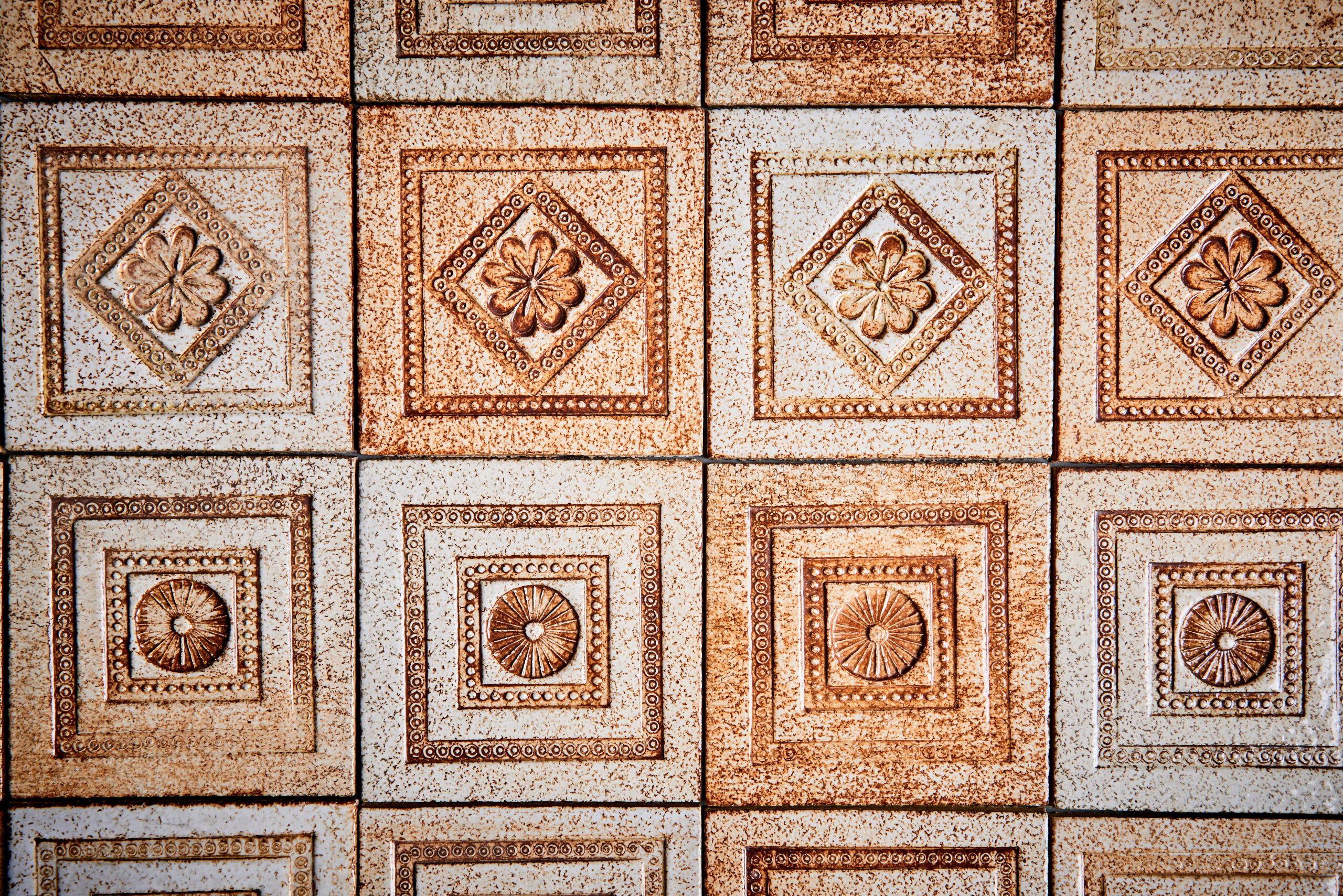 Set of 48 tiles by Roger Capron, France - 1970s. 