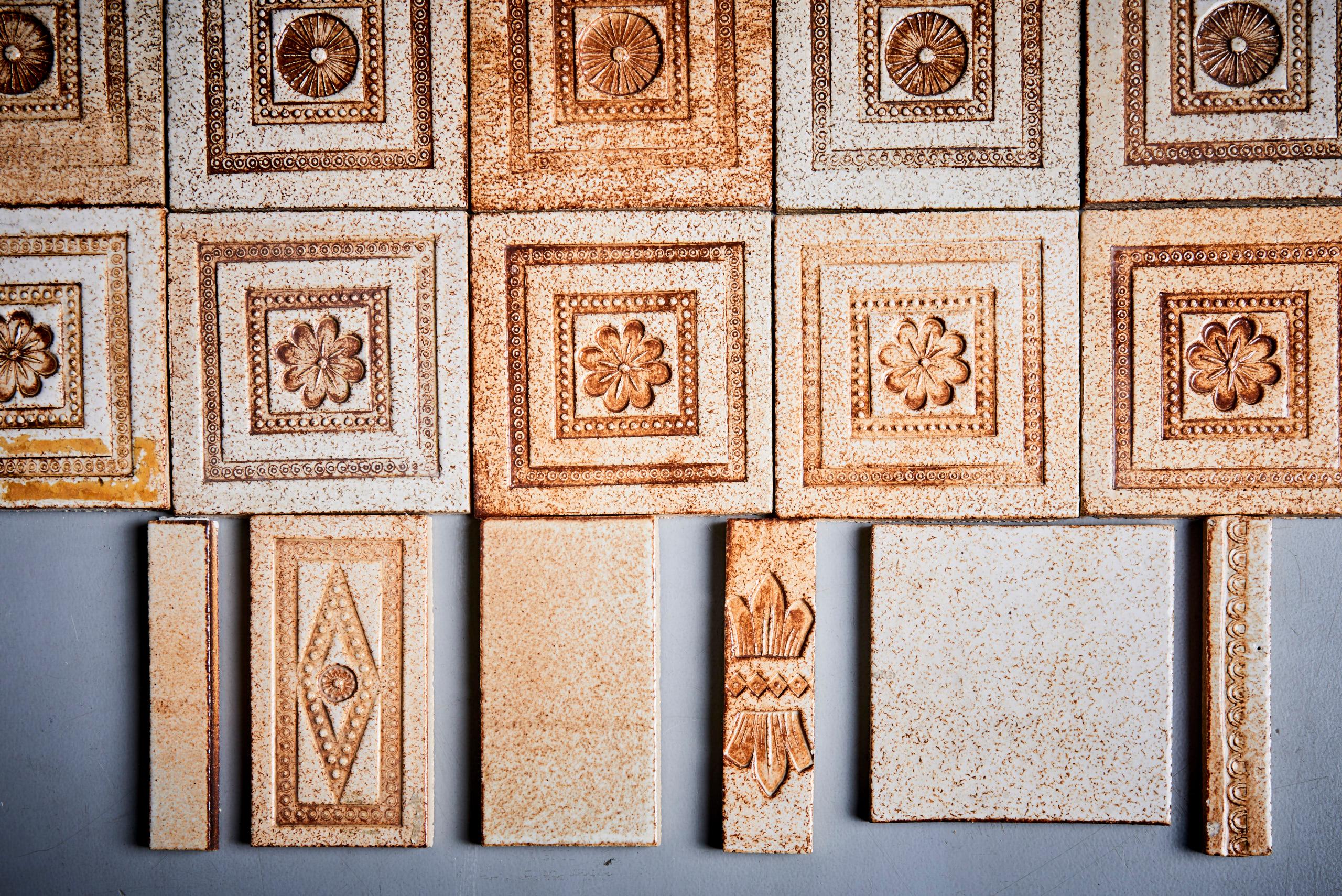 Mid-Century Modern Set of 48 ceramic tiles by Roger Capron, France - 1970s