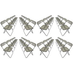 Set of 48 Green Lucite Plia Chairs by Giancarlo Piretti for Castelli, 1970s