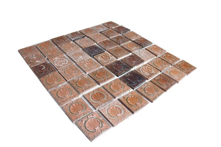 Set of 49 Antique Maw and Company Tiles at 1stDibs