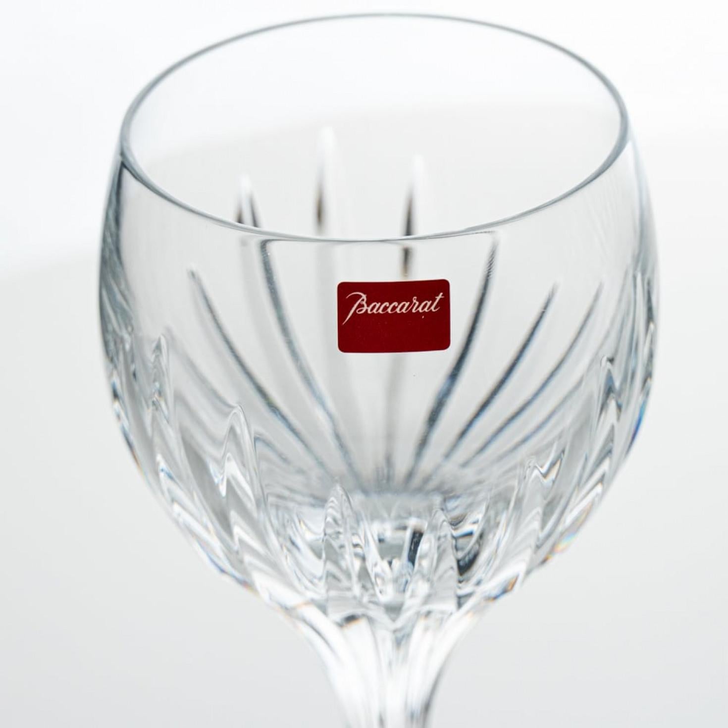 Late 20th Century Set of 49 Exquise Baccarat Massena Crystal Pieces, France, 1990 For Sale