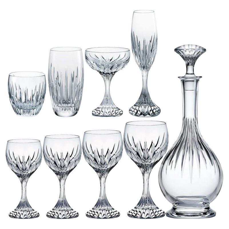 Set of 49 Exquise Baccarat Massena Crystal Pieces, France, 1990 For Sale
