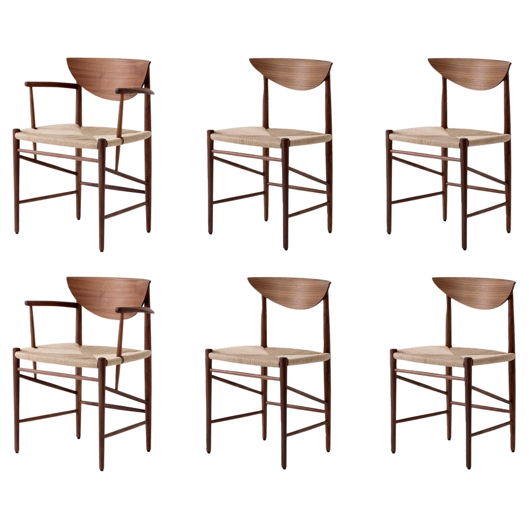 Set di 4 sedie HM3 e 2HM4 in noce oliato di Hvidt & Mølgaard per &Tradition in vendita